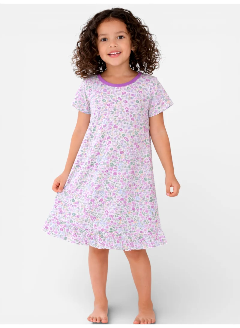 Victor And Jane Age Kids Girls’ Nightdress – Floral Print Sleep Tee Dress for Women | Best Price UAE